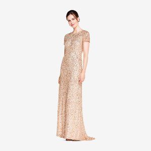 Adrianna Papell Gold Sequin Gown